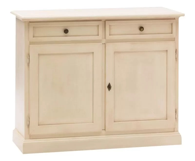 Madia credenza shabby chic in legno 2 porte avorio anticato 105x42x85 - Mobili 2G