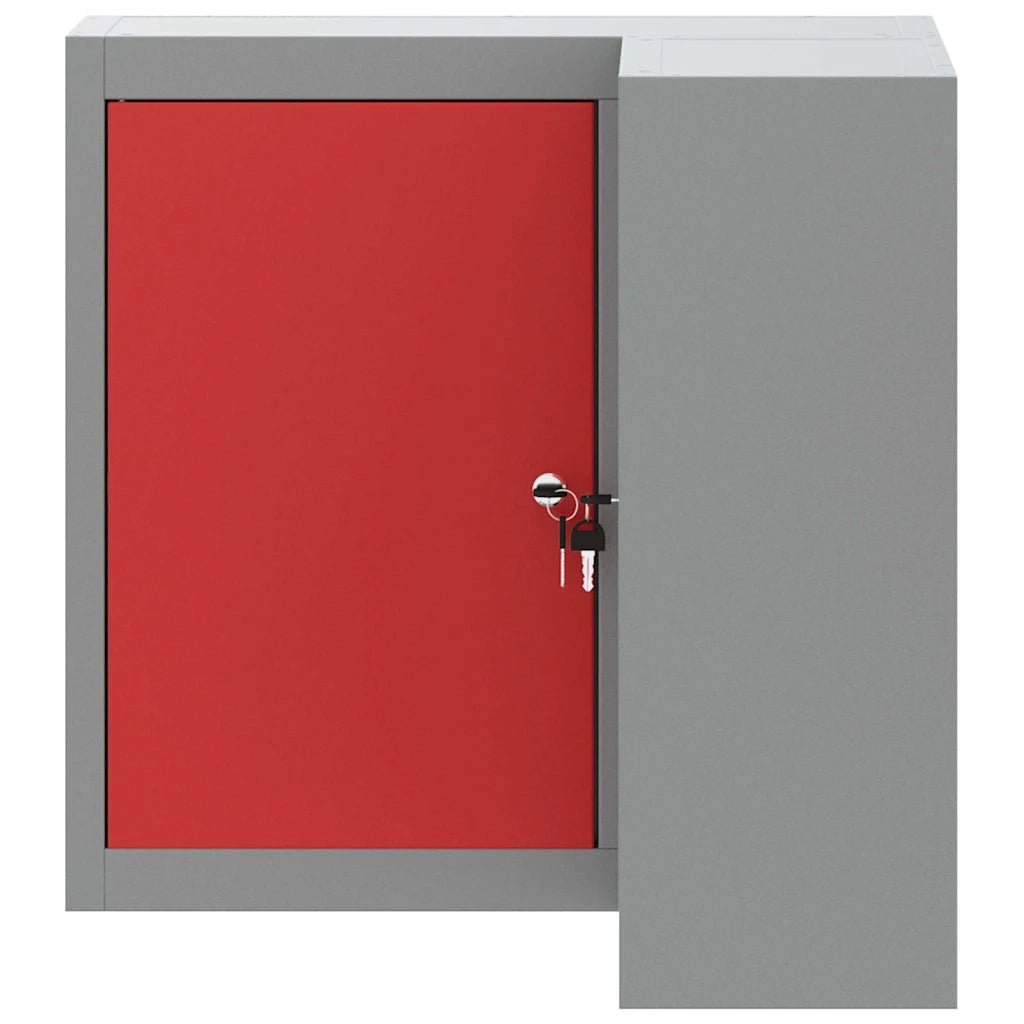Mobile per attrezzi con blocco Rosso e Grigio 55 x 55 x 55 cm CFW3555491