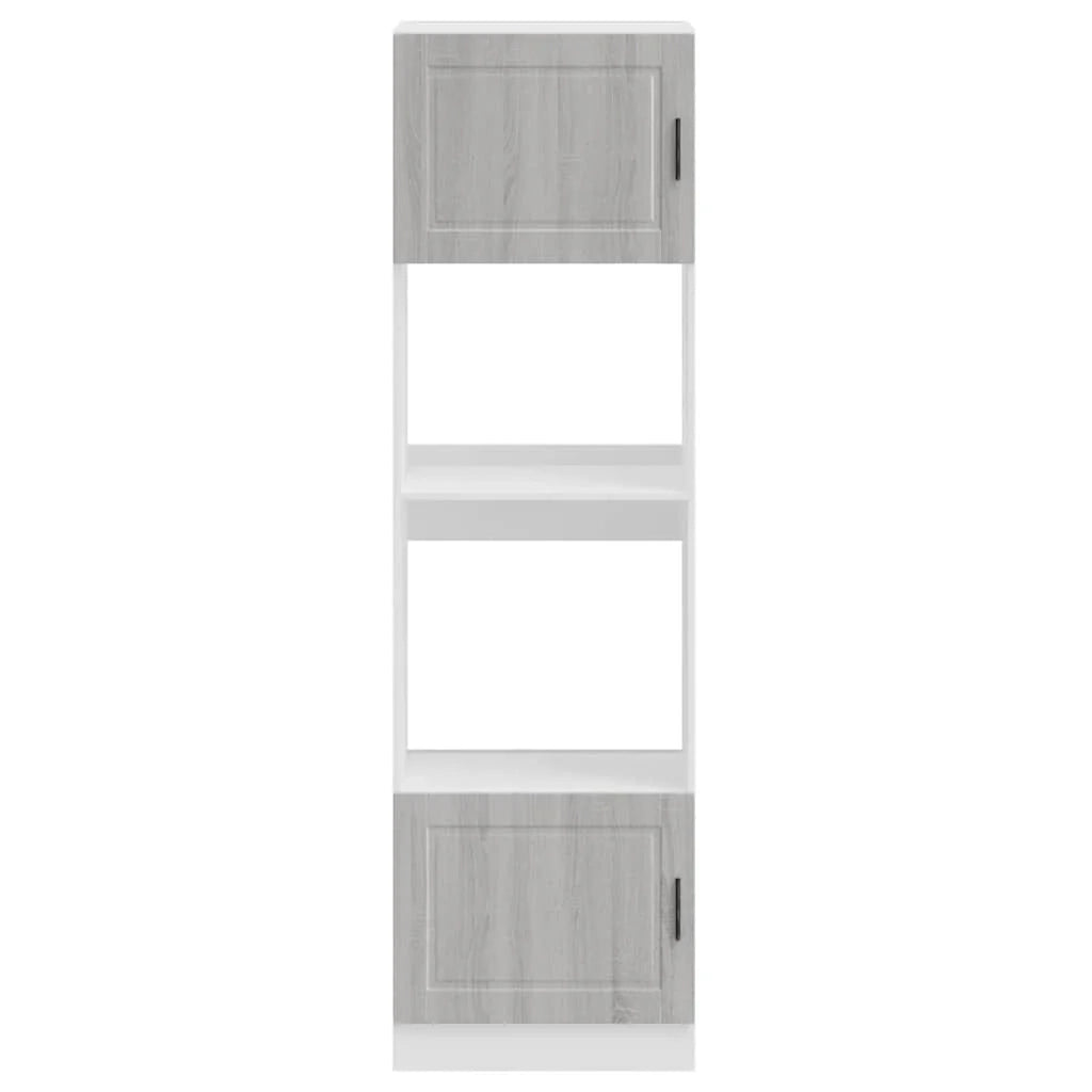 Set di 2 mobili da forno classici e salvaspazio 60 x 57 x 207 cm in legno ingegnerizzato Sonoma grigio 02_0055722