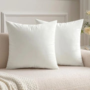 Set di 2 coprifuoco in velluto per Natale Decorativi cuscini per divano cuscini per schiena coprifuoco con chiusura nascosta 18x18 pollici 45x45 cm Bianco puro