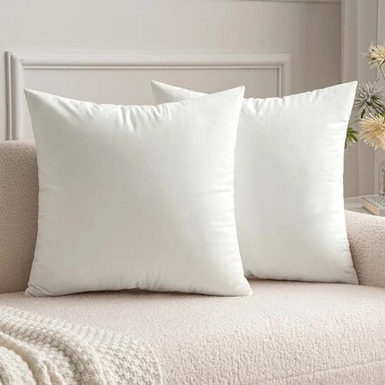 Set di 2 coprifuoco in velluto per Natale Decorativi cuscini per divano cuscini per schiena coprifuoco con chiusura nascosta 18x18 pollici 45x45 cm Bianco puro
