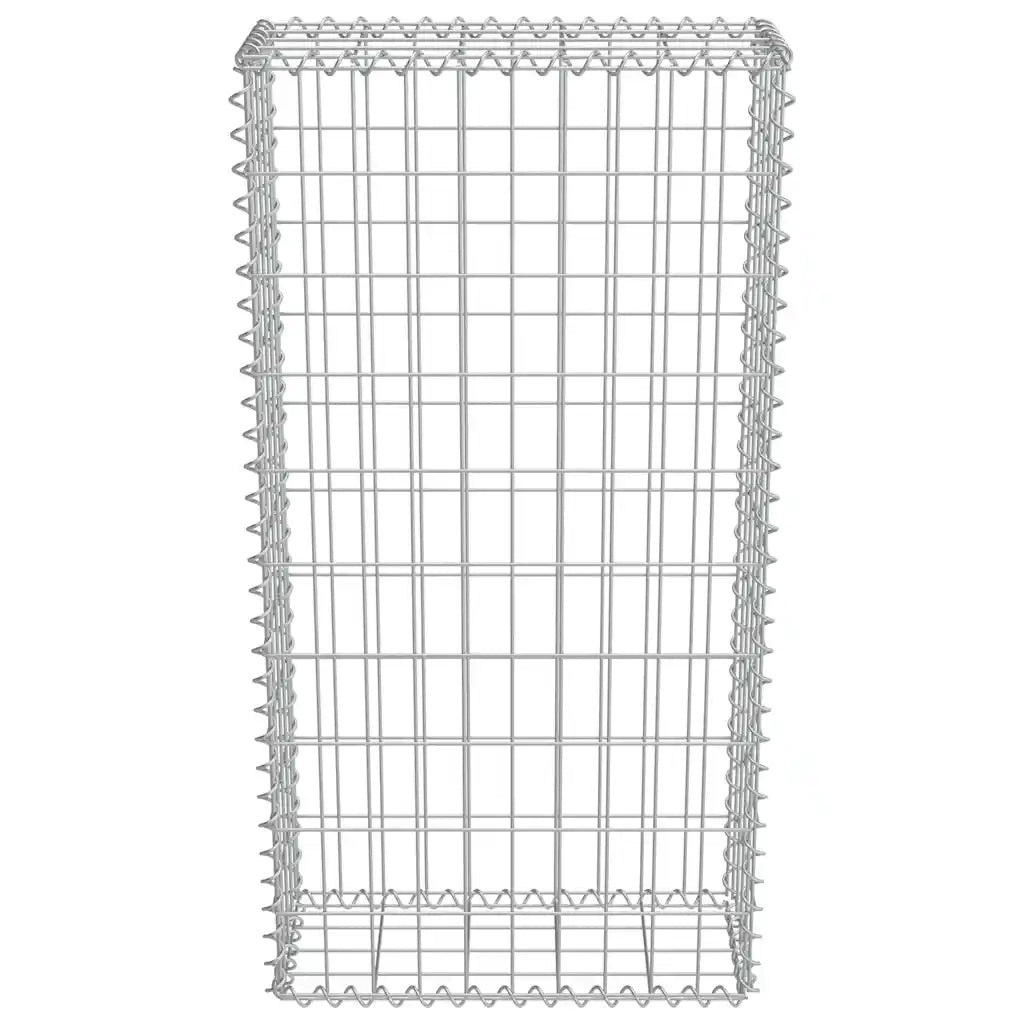 Gabbione con Copertura in Acciaio Zincato 50x20x100 cm 143576