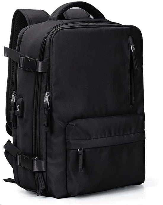 Borsa da viaggio per donna, spalle ampie, cintura in poliestere, impermeabile, porta USB, nero, 43 x 30 x 20 cm