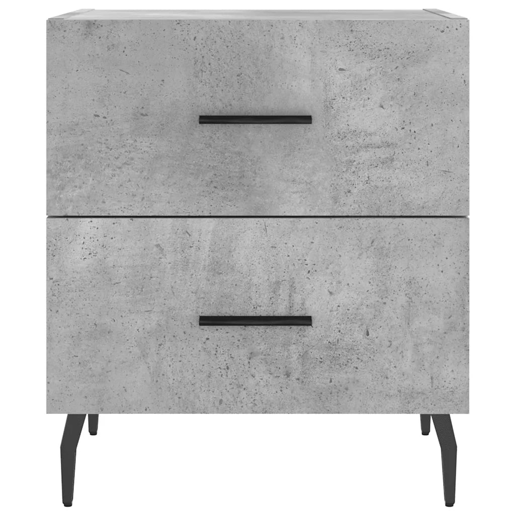 Comodini 2 pz-Set di 2 Tavolino da notte Grigio Cemento 40x35x47,5 cm in Legno Multistrato 763860