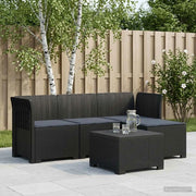 Divano da giardino 4 posti con cuscini aspetto rattan PP 3443929