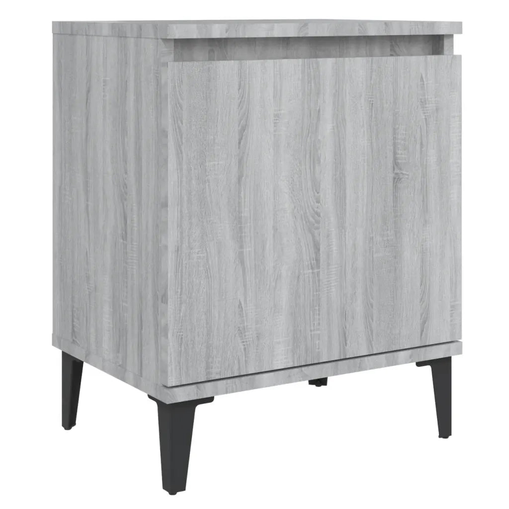 Comodini con Gambe in Metallo Grigio Sonoma 40x30x50 cm 813119