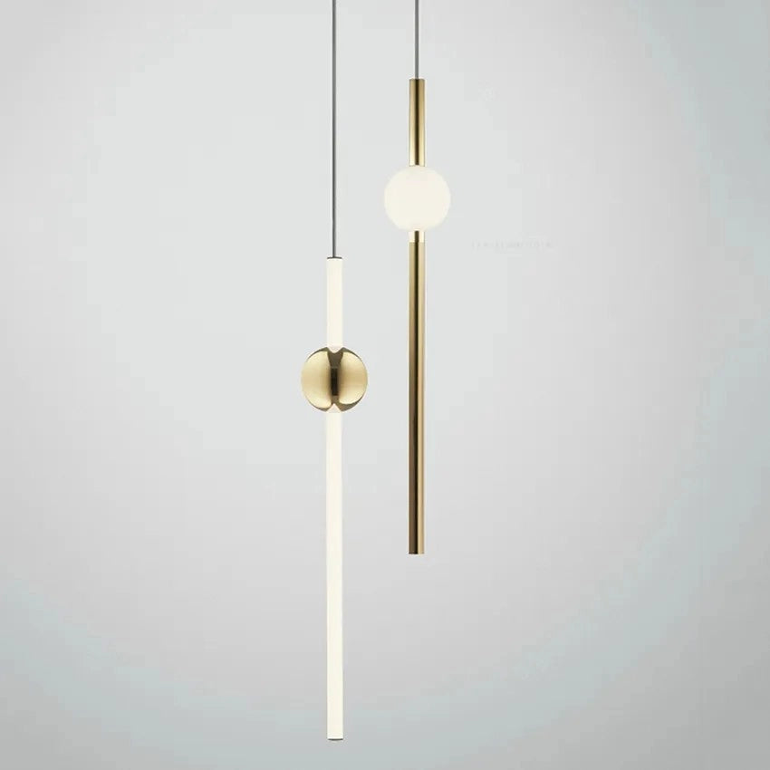 Lampada Da Soffitto Pensile Lungo Led Bianco Oro App475-cp