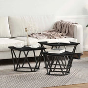 Tavolino da salotto 3 pcs Rovere Nero 868279