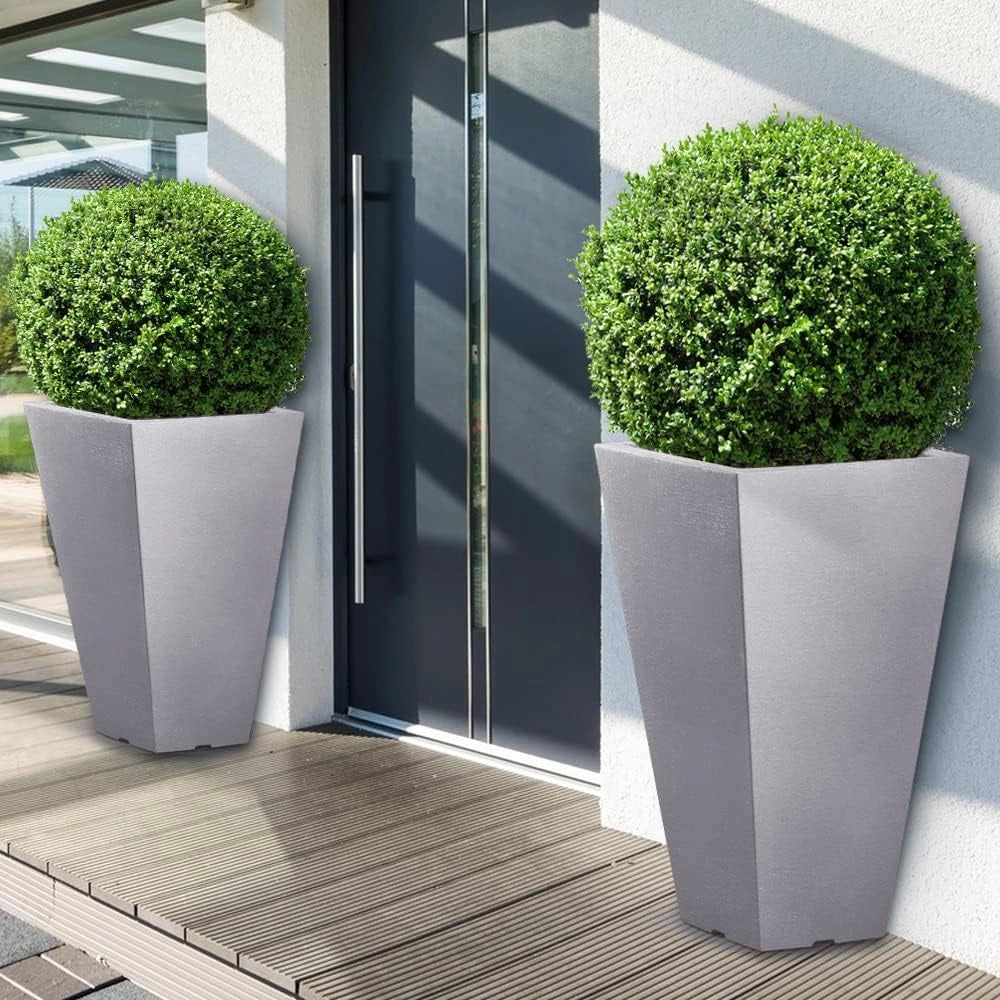 Deuba Fioriera per Piante Cassetta per Fiori Fioriere Tortora 40 L 55x35x35cm Vaso Esterni Decorativo Anti Rottura