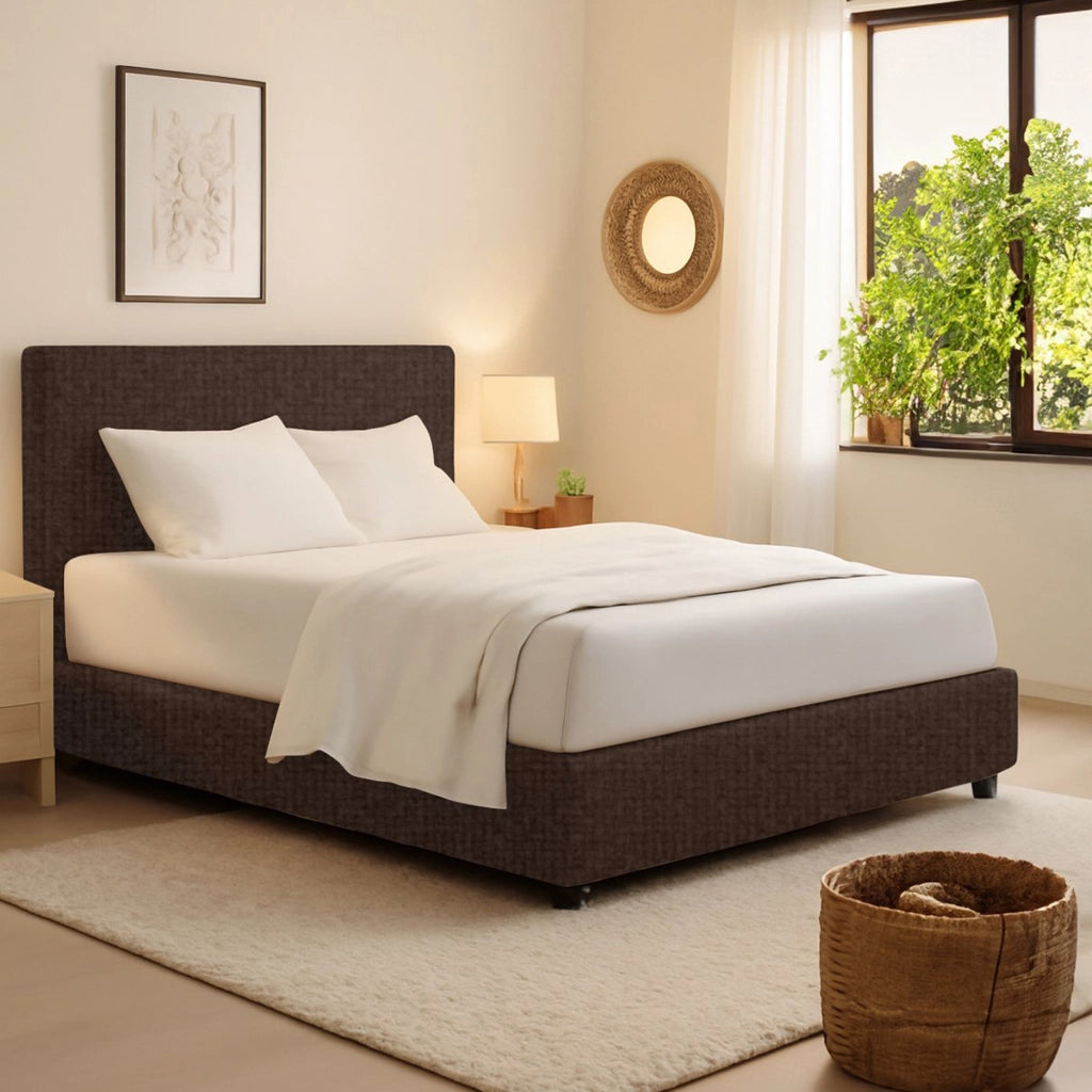 Bracknell, Letto Singolo Sfoderabile Made in Italy, Marrone