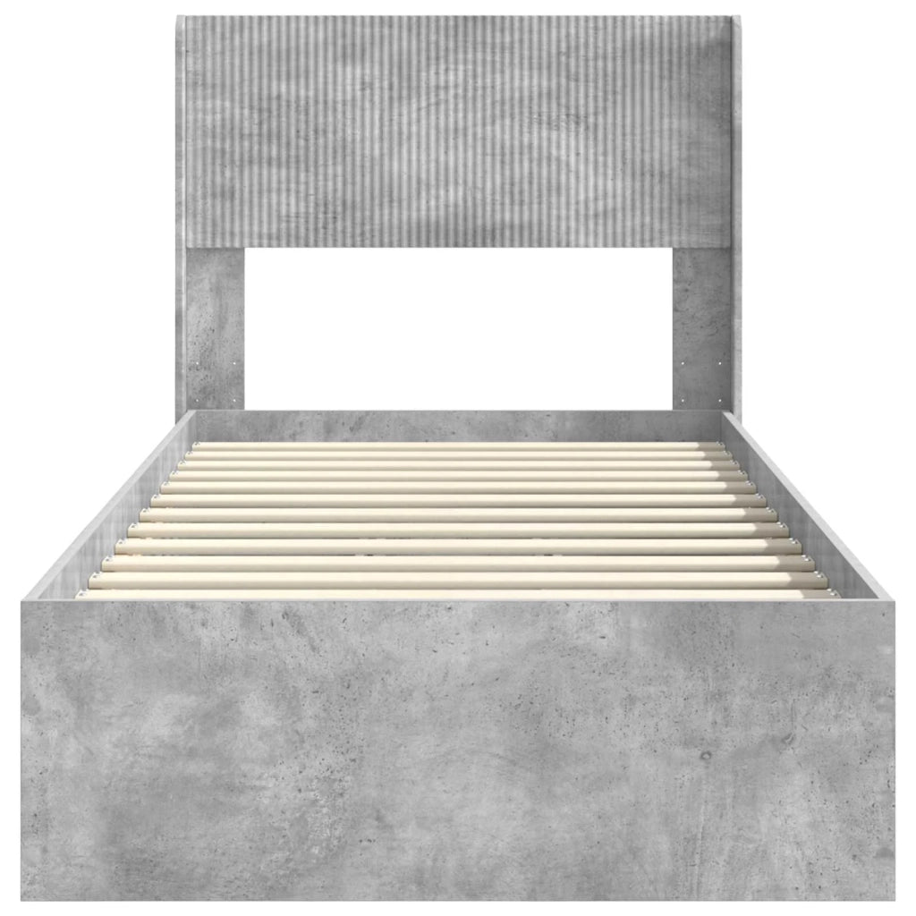 Struttura del letto con stoccaggio e testata-Giroletto con contenitore Grigio Cemento 948750