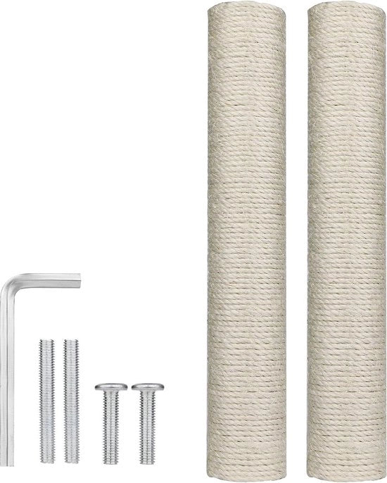 Due Stucchi per Krabbendraad di Sisal Naturale da 40cm con Viti - Ideali per Torte per Gatti