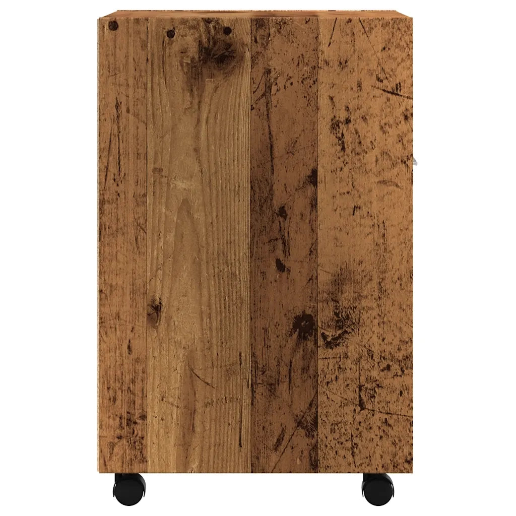Armadio con Ruote Legno Vecchio 33x38x60 cm Legno Multistrato