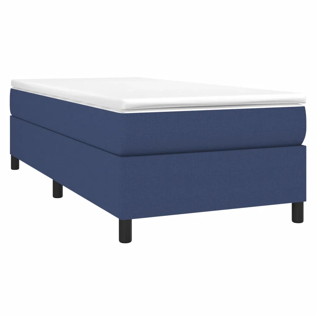 Letto singolo | Letto per adulti | Giroletto a Molle con Materasso Blu 90x200 cm inTessuto