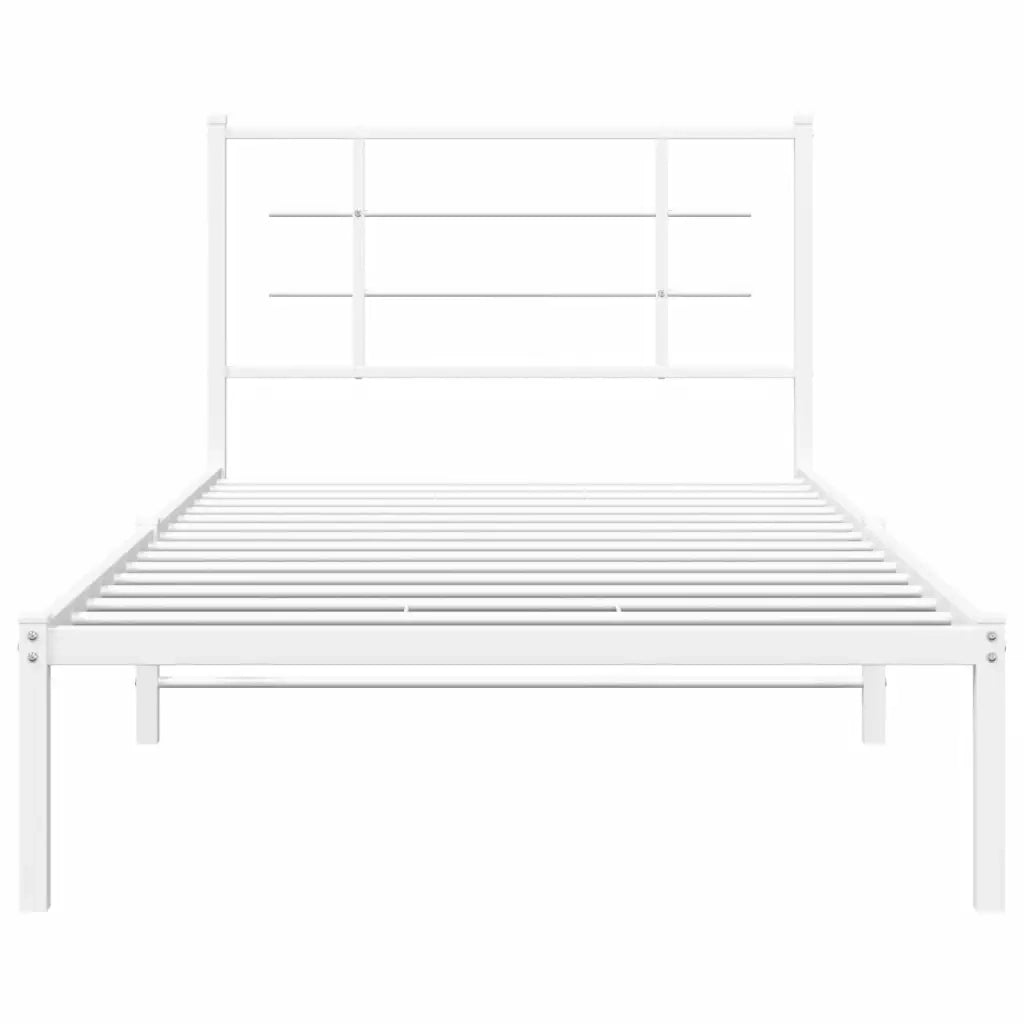 Giroletto con Testiera Metallo Bianco 107x203 cm