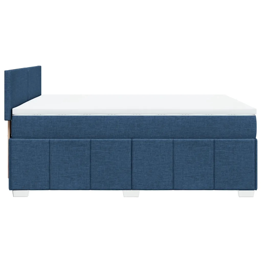 Giroletto a Molle con Materasso Blu 140x200 cm in Tessuto