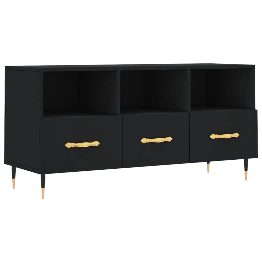 Mobile TV multimediale mensola TV credenza TV sala da pranzo soggiorno camera da letto 102 x 36 x 50 cm legno ingegnerizzato nero 02_0025606