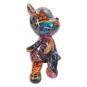 Scultura Orsetto, Multicolore, Poliresina, 10,5x12x23,5 cm