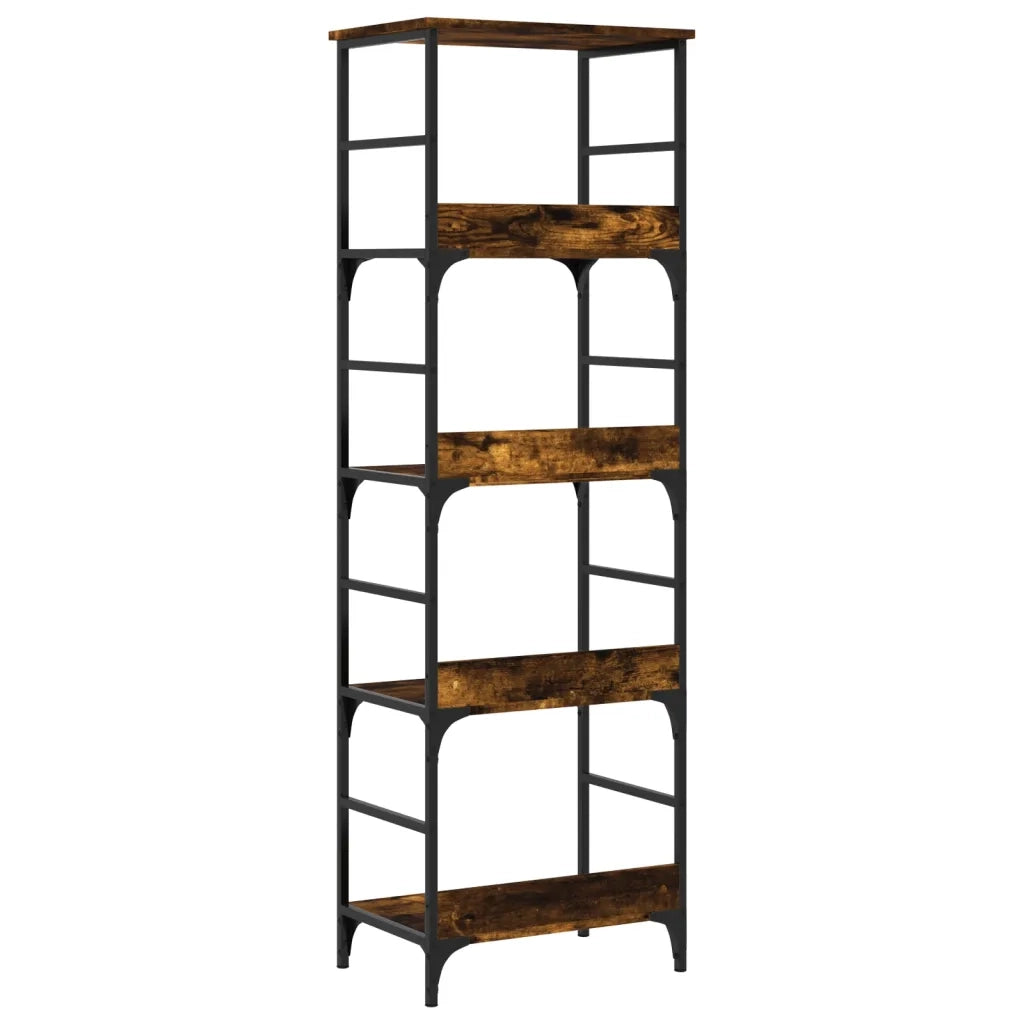 Libreria-Scaffale per Libri-Mobile di Stoccaggio Rovere Fumo 50x33x153 cm in Legno Multistrato