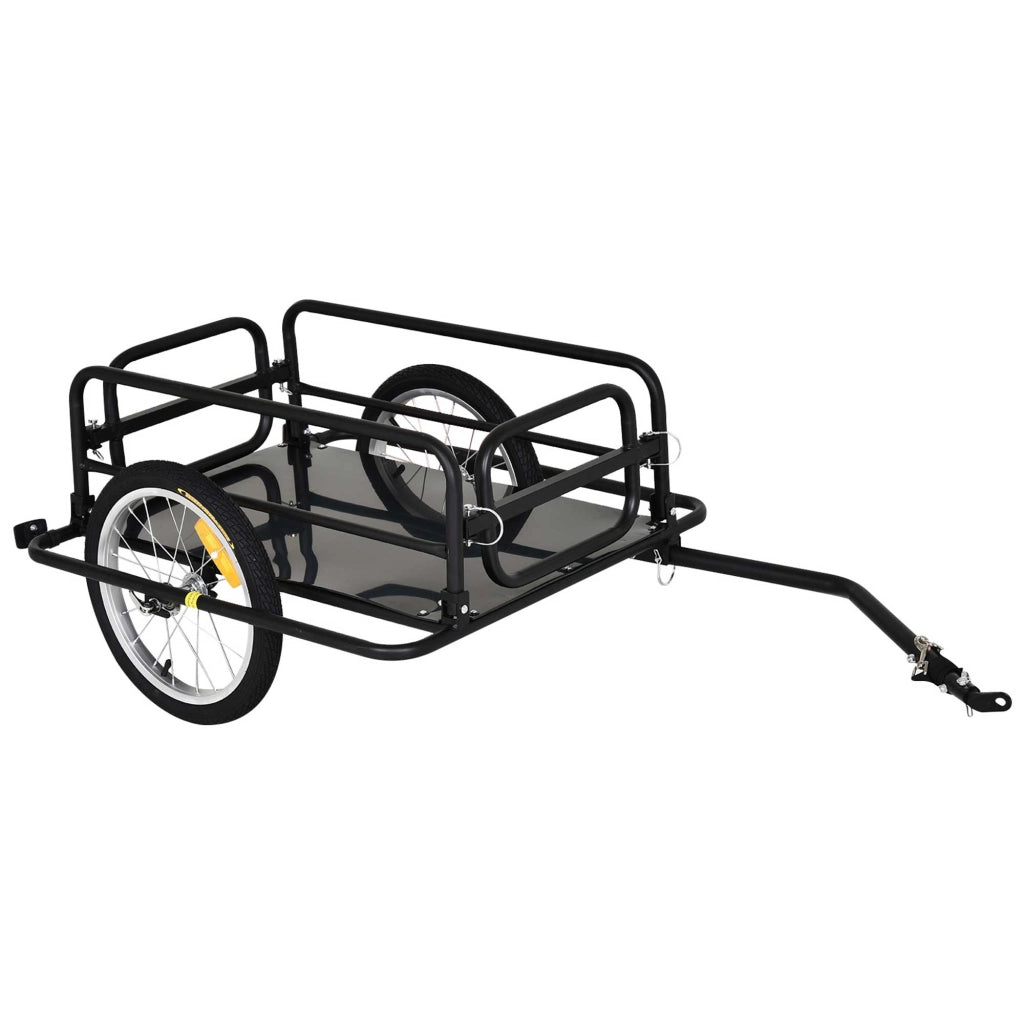 Rimorchio per bicicletta ¨C Zephmum ¨C Nero acciaio 139x71.5x49 cm