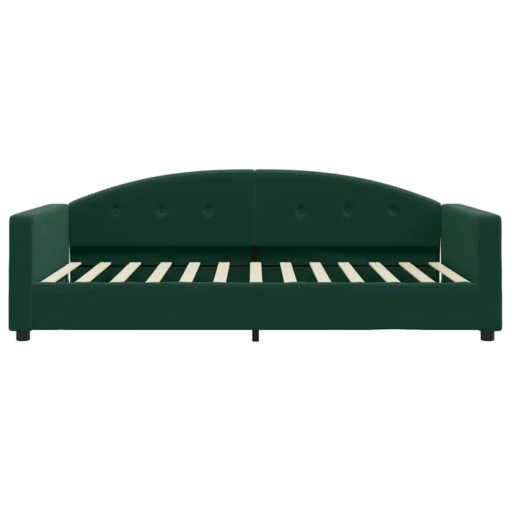 Letto da Giorno Verde Scuro 100x200 cm in Velluto