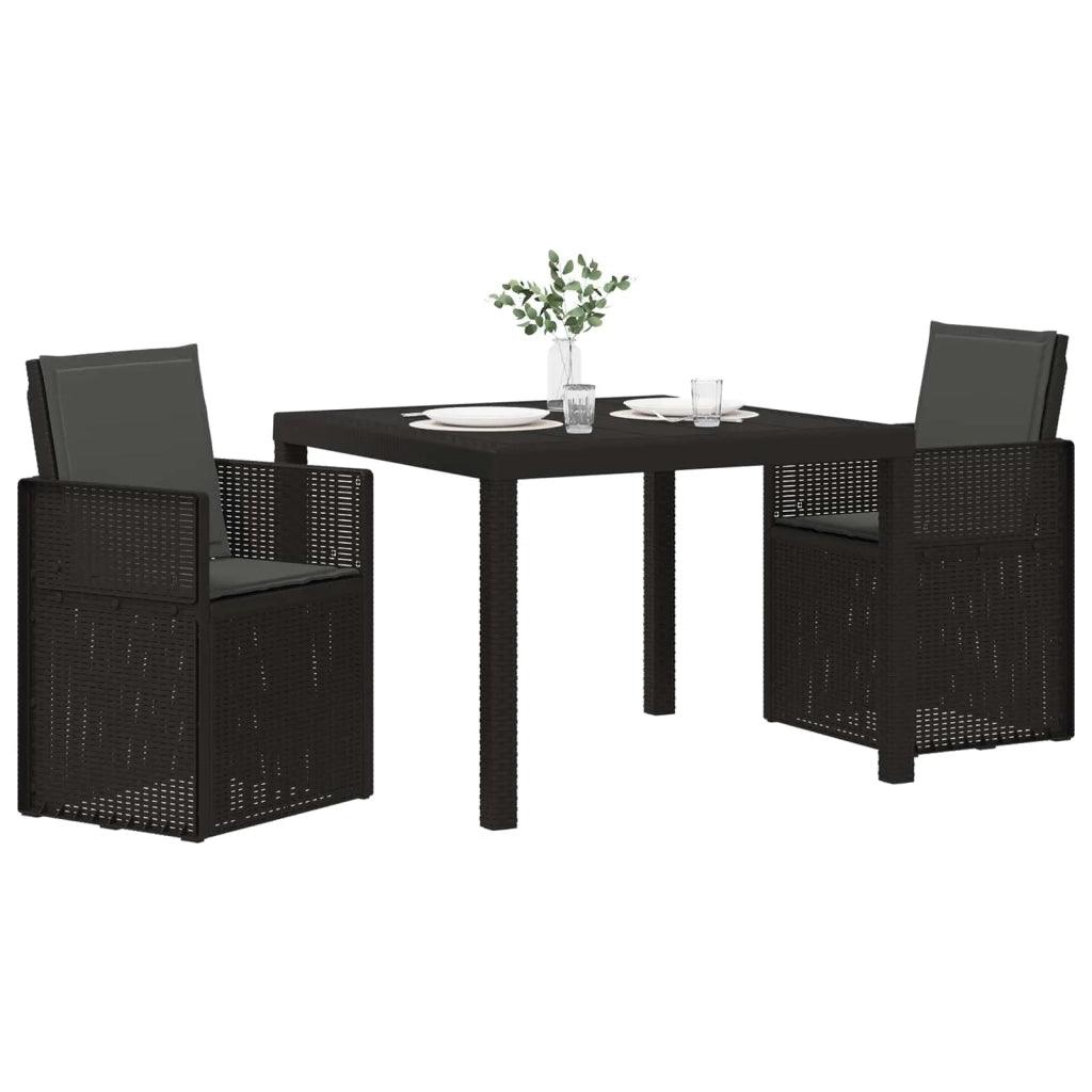 Set da Pranzo per Giardino con cuscino 3 pcs Antracite PP
