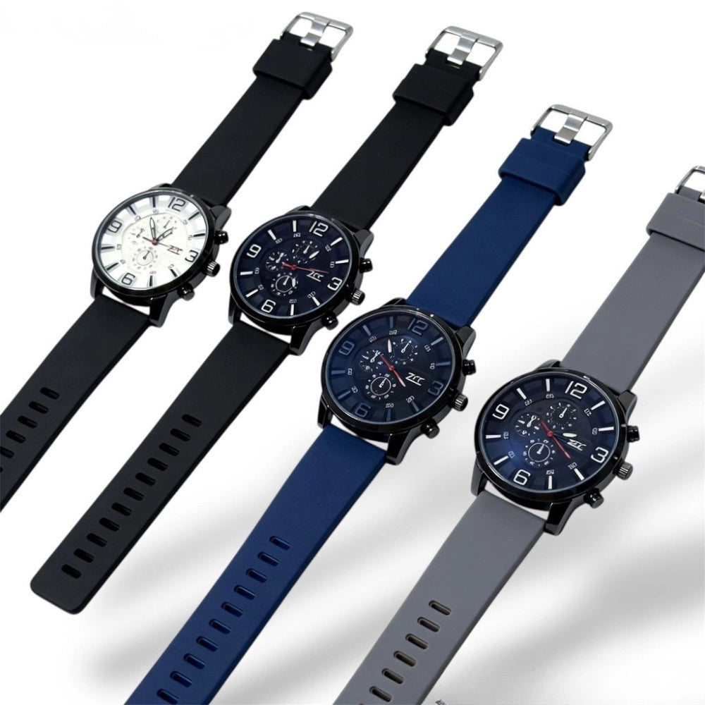 Trade Shop - Orologio Sportivo Impermeabile 43 Mm Con Cinturino In Silicone E Quadrante Multifunzione Moderno -