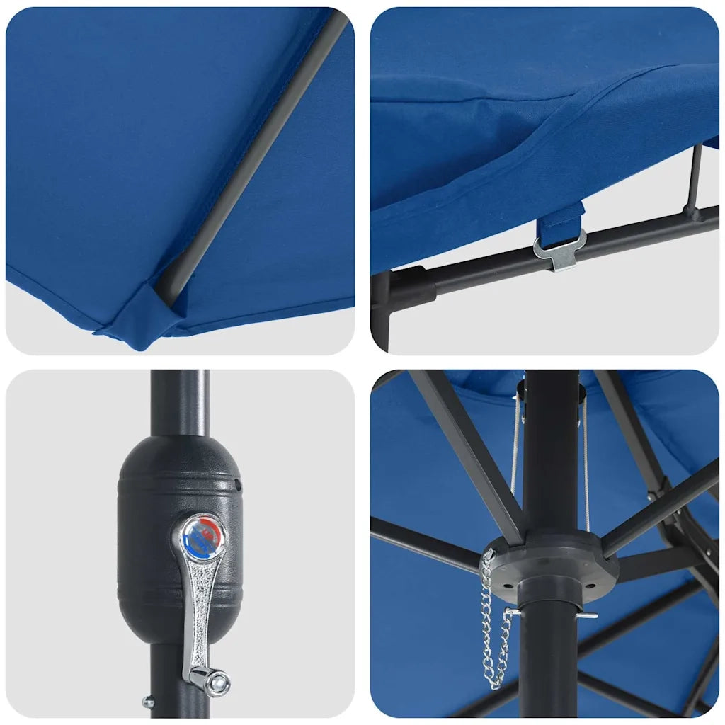 Ombrello | Parasol da giardino Azzurro 385 x 209 x 244 cm