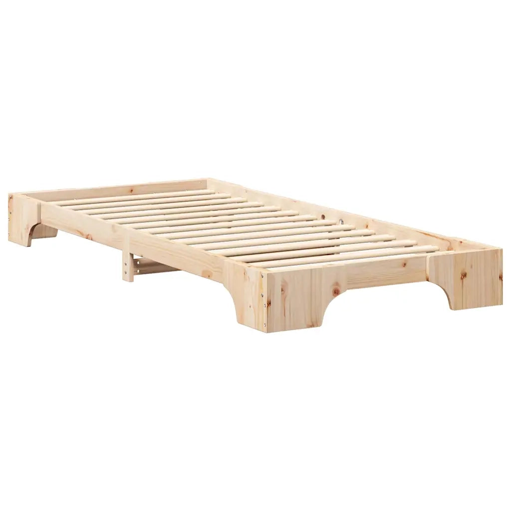 Struttura del letto Marrone 90 x 220 cm Pino massello 872914
