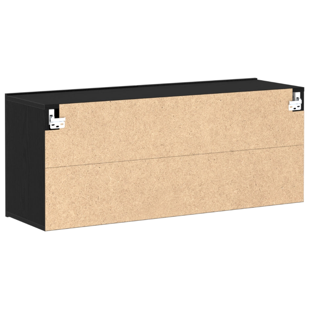 Mobile TV Nero Rovere 100x30x41 cm Legno ingegnerizzato