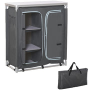 Cucina da Campeggio ¨C zephmum ¨C Alluminio Tessuto Grigio 96x49.5x104
