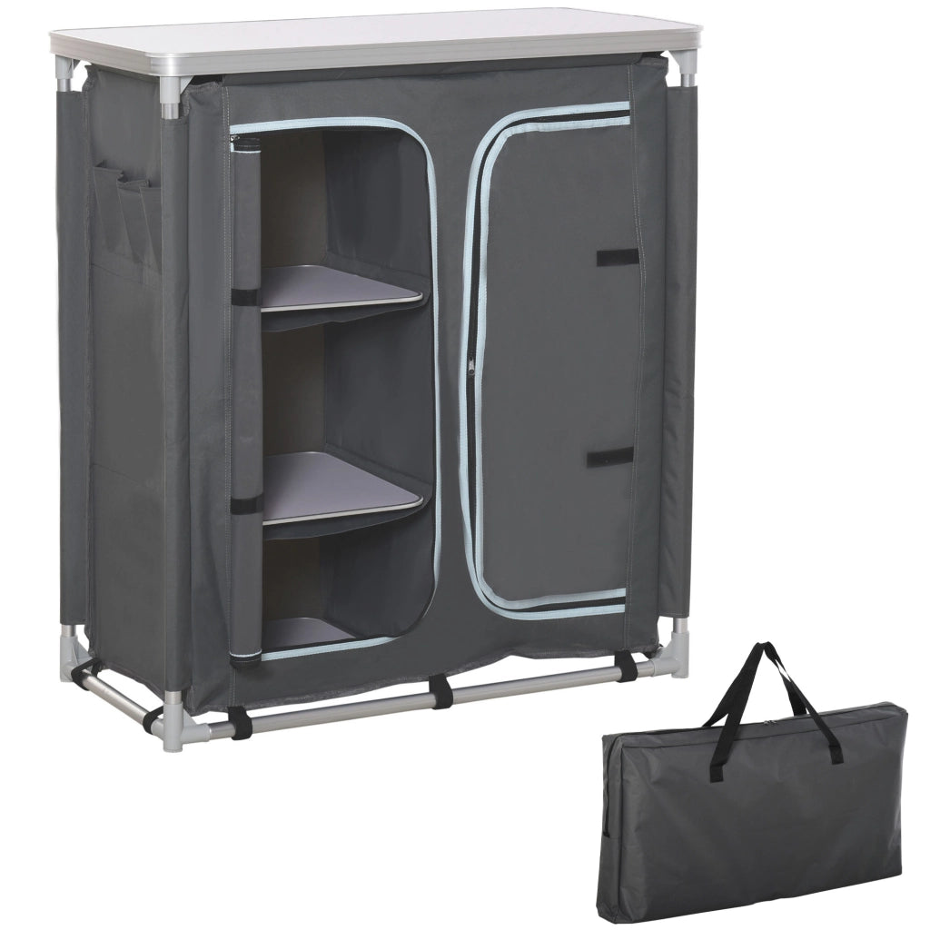 Cucina da Campeggio ¨C zephmum ¨C Alluminio Tessuto Grigio 96x49.5x104