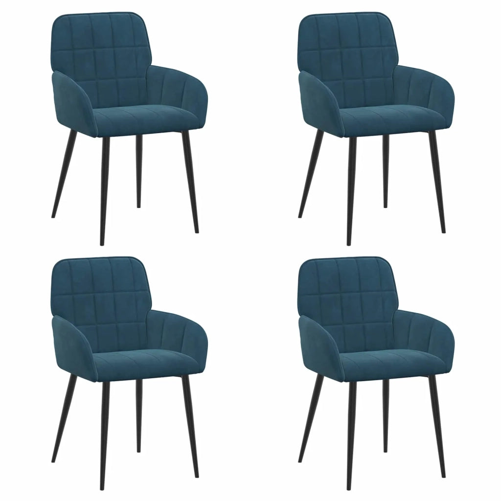 Sedie da pranzo 4 pcs Velluto (V) Blu 56,5 x 50 x 86 cm 3428172
