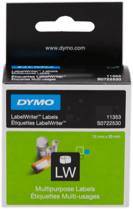 DYMO LW etichette multiuso originali / 13 mm x 25 mm / rotolo da 1000 etichette facilmente staccabili / autoadesive / per etichettatrici LabelWriter