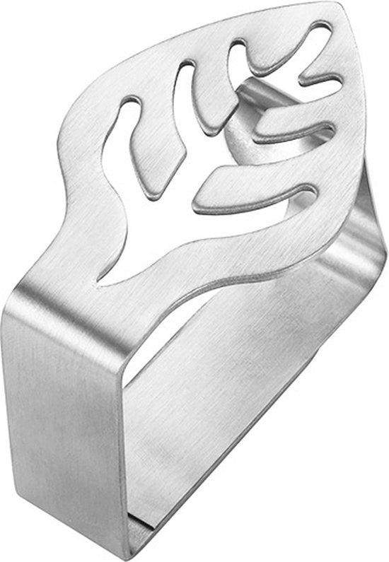 Set di 6 clip per tovagliato in acciaio inossidabile Clip per tovagliato grafico Clip per tovagliato multigrafico Alta elasticità Clip mobili e fisse Adatto per tovagliato per tavoli all'aperto e interni - foglio