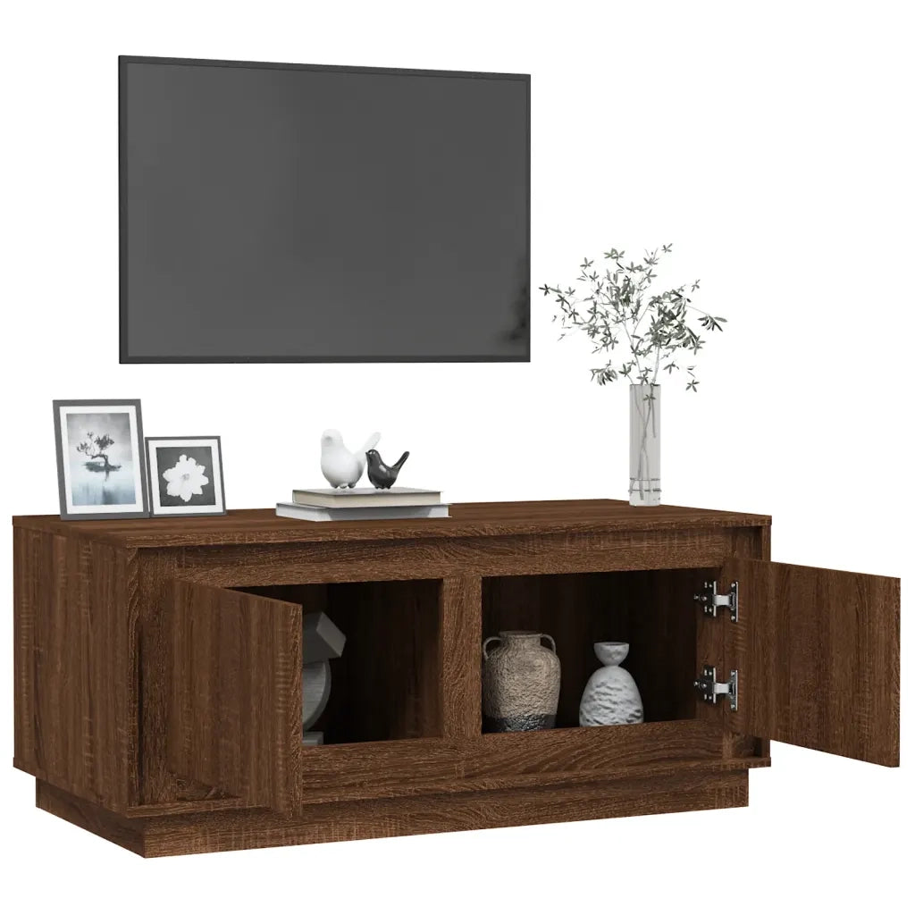 Tavolino salotto | Tavolino da caff¨¨ | Tavolino da Soggiorno Rovere Marrone 102x50x44 cm Legno Multistrato