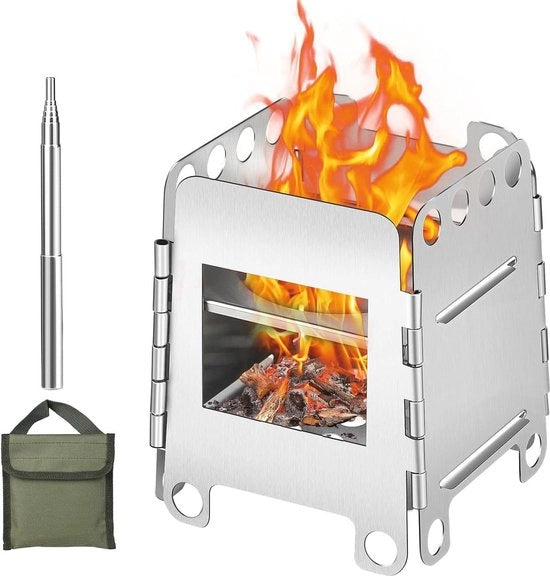 Mini-campingoven portatile per barbecue e pic nic con tasca di stoccaggio - Bicchieri esterni - Dimensioni 87 x 107 x 78 cm
