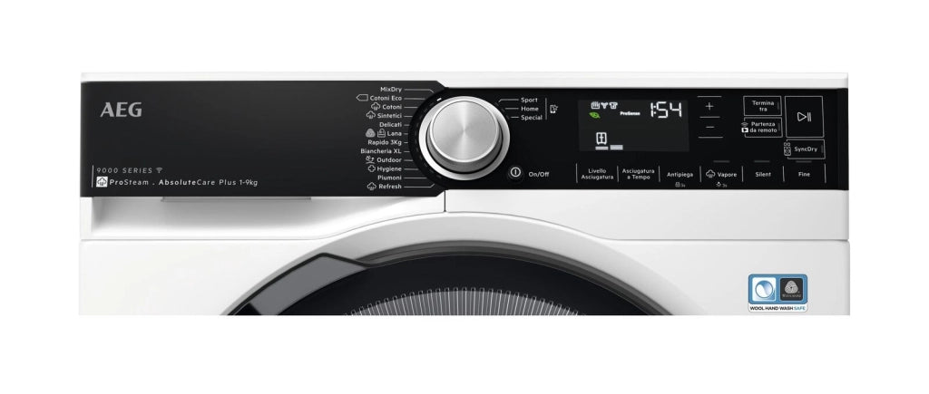 AEG TR9T94ABYS Serie 9000 Asciugatrice Pompa di Calore 9 Kg Classe C AbsoluteCare ProSteam 3D Scan Wi-Fi (85x59,6x63,8 cm) colore Bianco