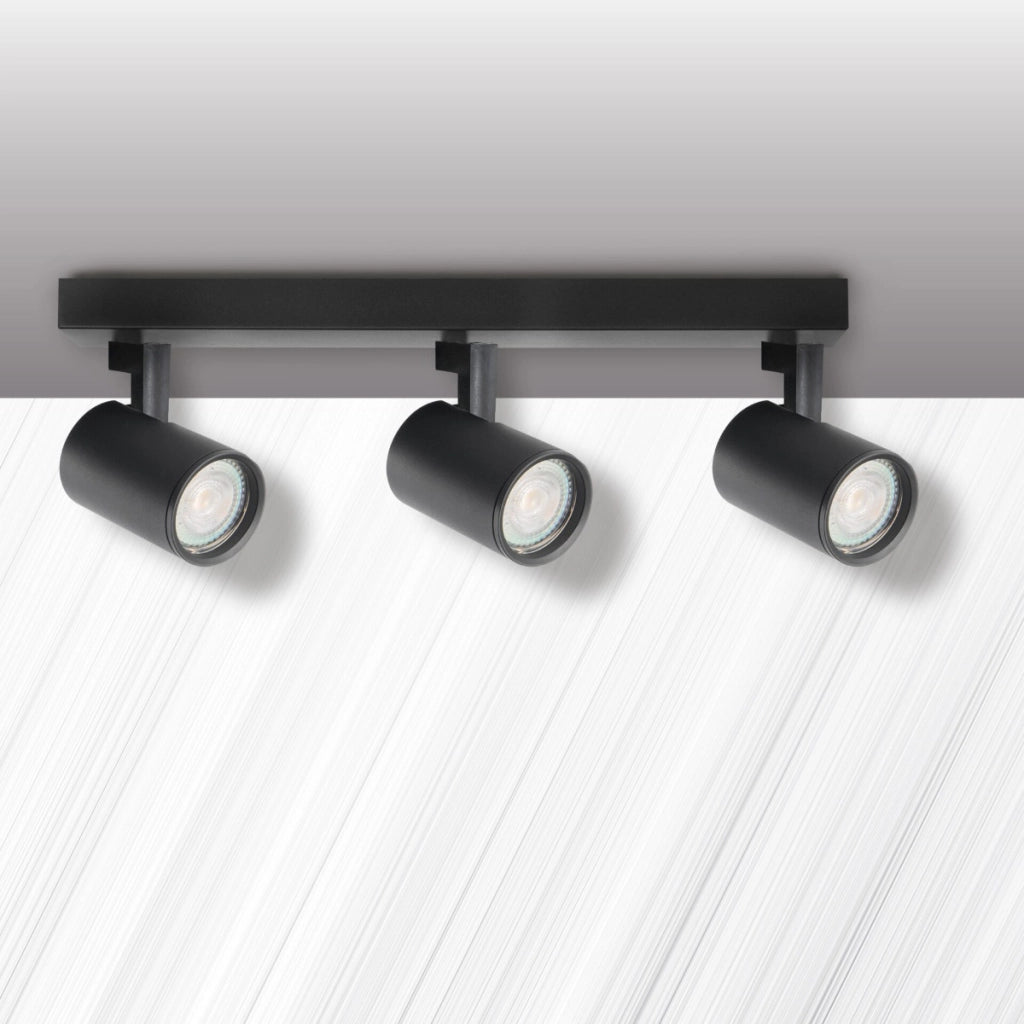 Plafoniera/Applique Lynx nera 3 spot GU10 Polux 328700