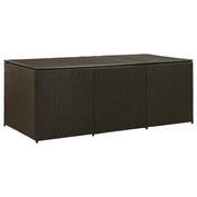 Baule da Giardino in Polyrattan 180x90x70 cm Marronecod mxl 73058