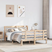 Giroletto con Testiera-Struttura Letto con testiera 135x190 cm in Legno Massello di Pino 980638