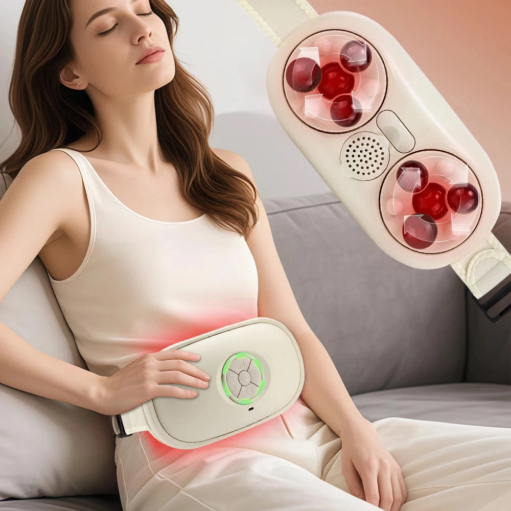 Massaggio addominale intelligente a 360¡ã con intensit¨¤ regolabile, temperatura costante, luce rossa e 3 livelli di intensit¨¤, per un rilassamento prof