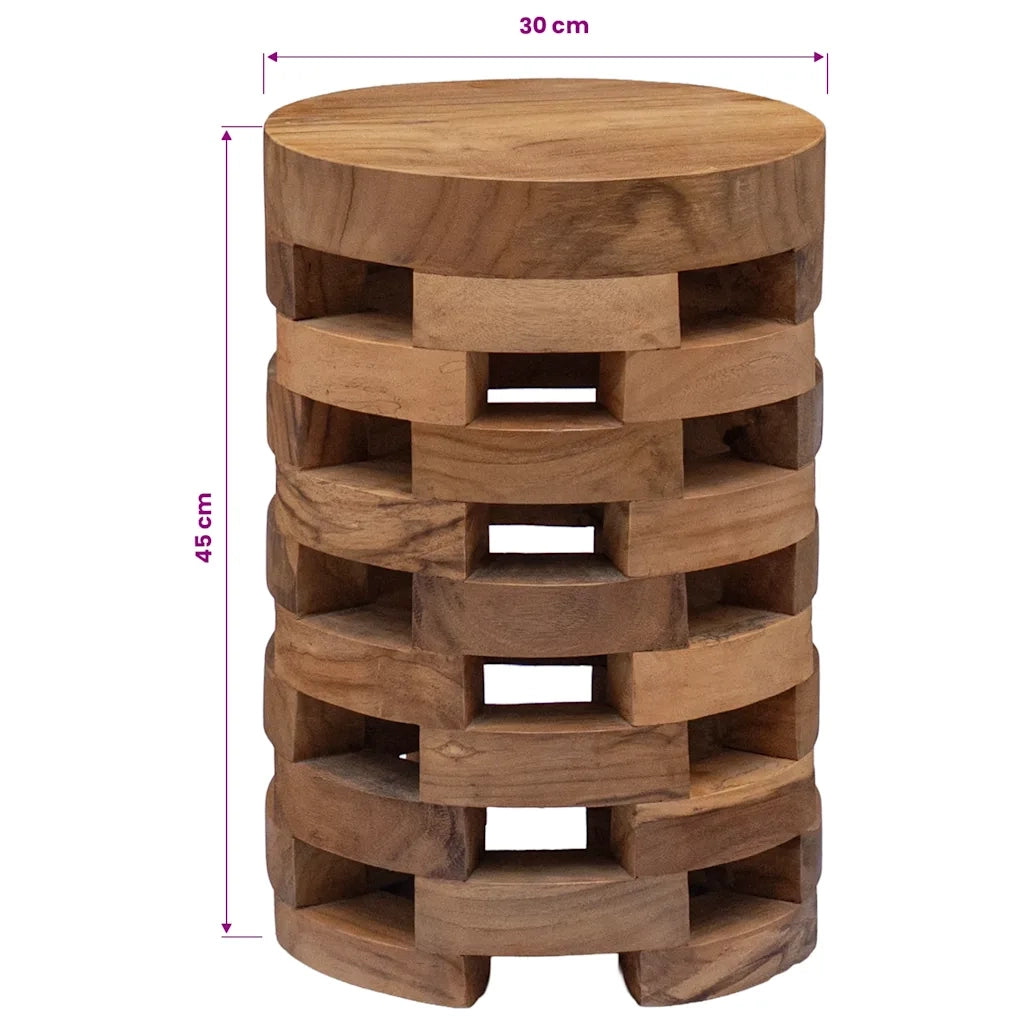 Comodino 30x30x45 cm in Legno Massello di Teak 288808