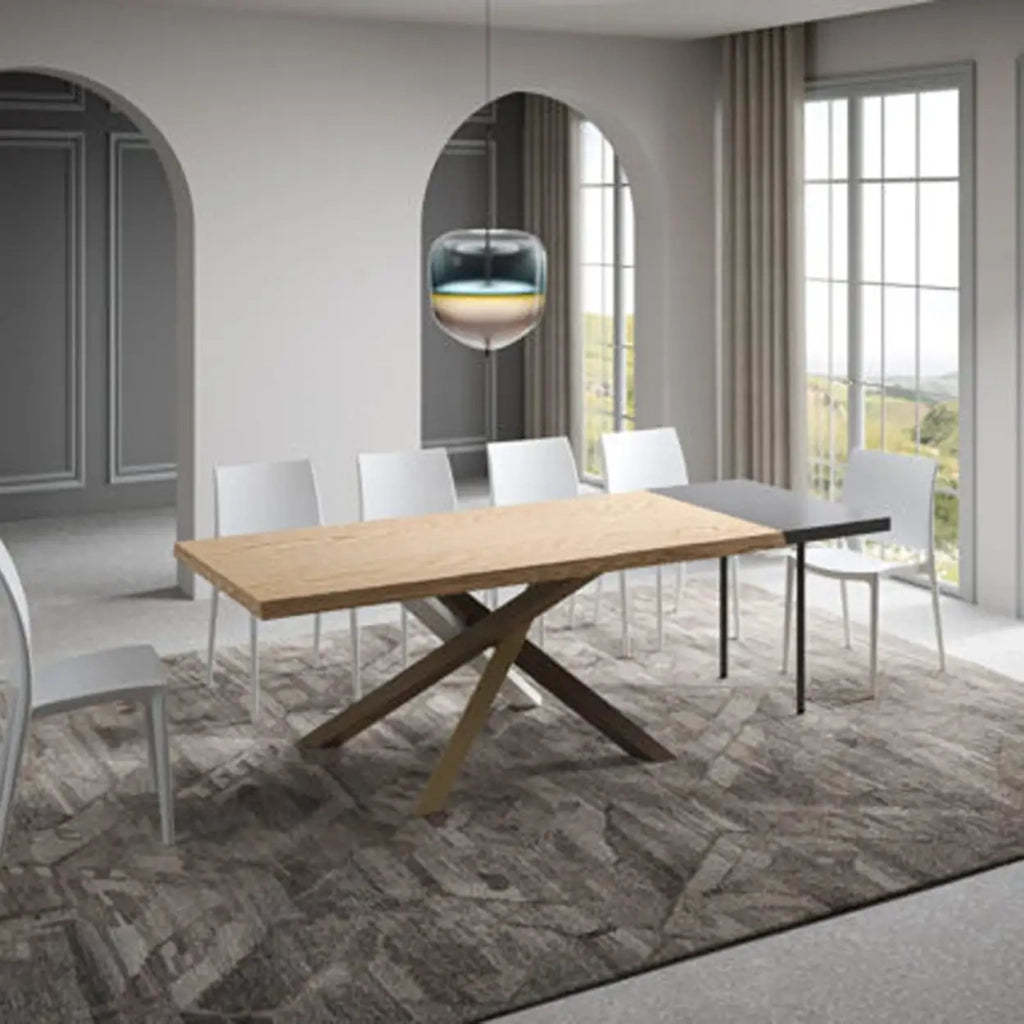 Tavolo allungabile 180/230x90 cm Versalux rovere scortecciato gambe multicolore 4/B