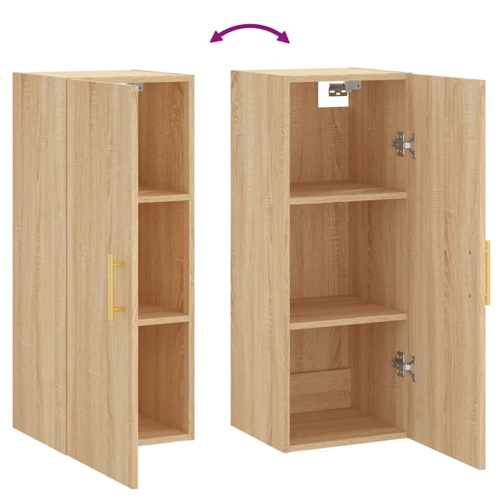 vidaXL Mobile a Parete Rovere Sonoma 34,5x34x90 cm