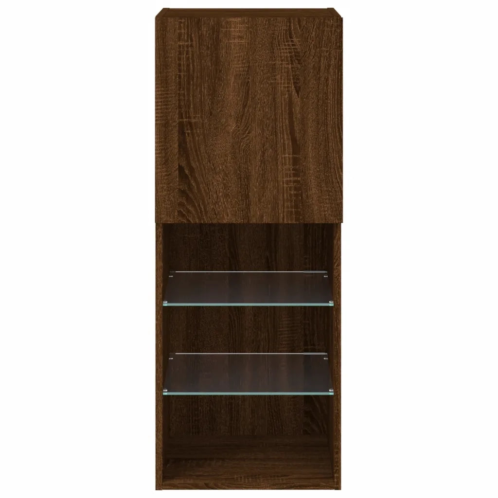 Mobile TV | Armadietto TV | Mobile Porta TV con Luci LED Rovere Marrone 40,5x30x102 cm