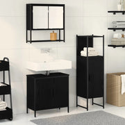Set di mobili per il bagno 3 pcs Nero Legno multistrato 3334369
