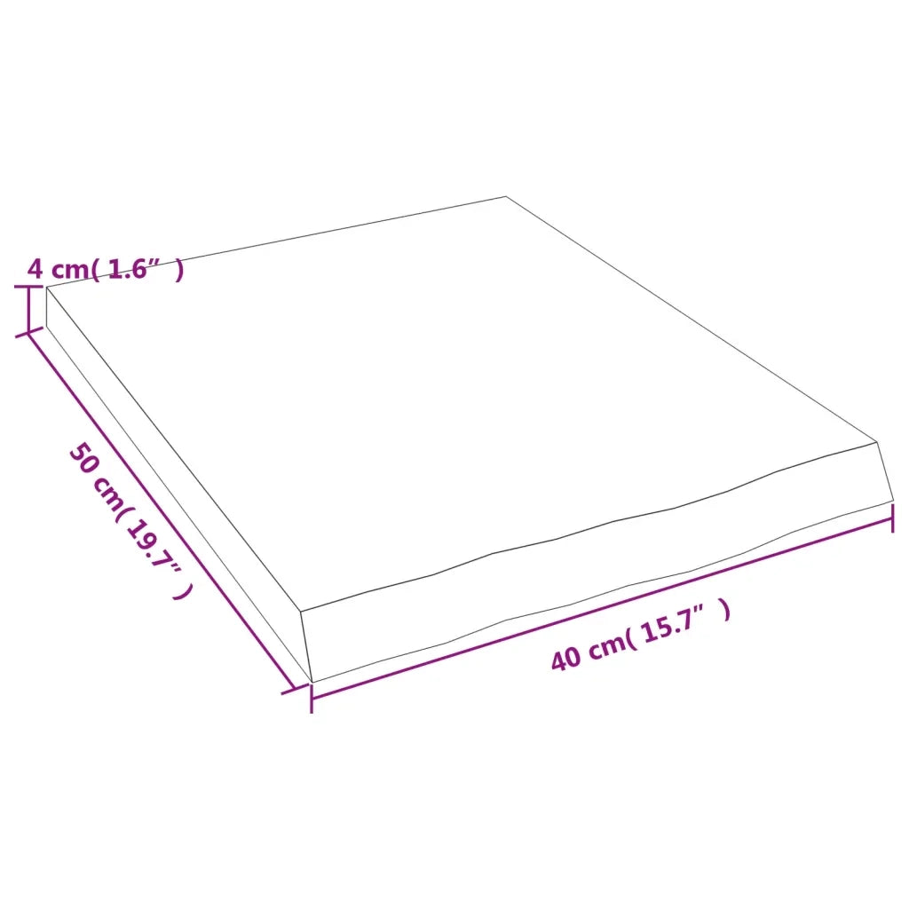 Piano Bagno 40x50x(2-4) cm in Legno Massello Non Trattato 3156000