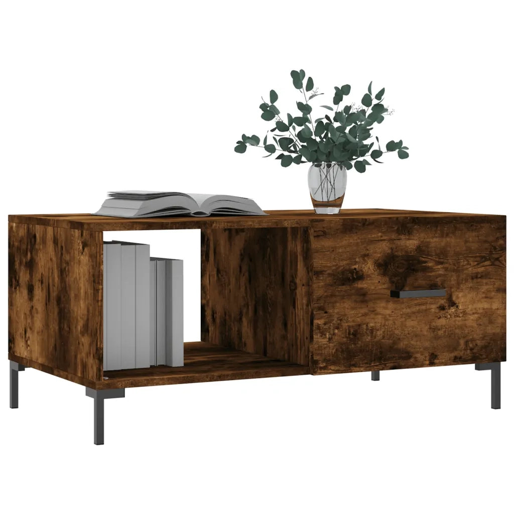 Tavolino da salotto | Tavolino da caff¨¨ | Tavolino da Soggiorno Rovere Fumo 90x50x40cm in Legno Multistrato