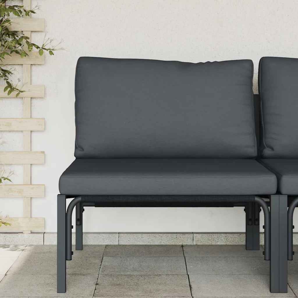 Mobili da Esterno con cuscino Antracite 80 x 80 x 71 cm Acciaio 42009985